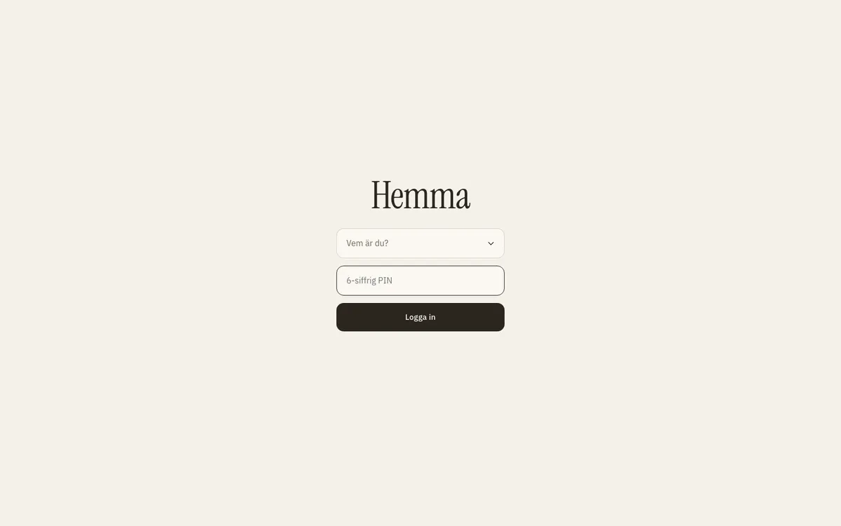 Skärmdump av Hemma