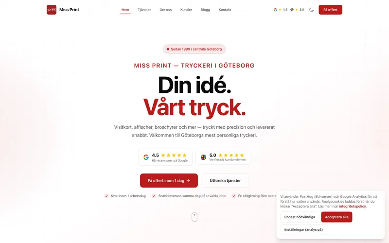 Skärmdump av Miss Print