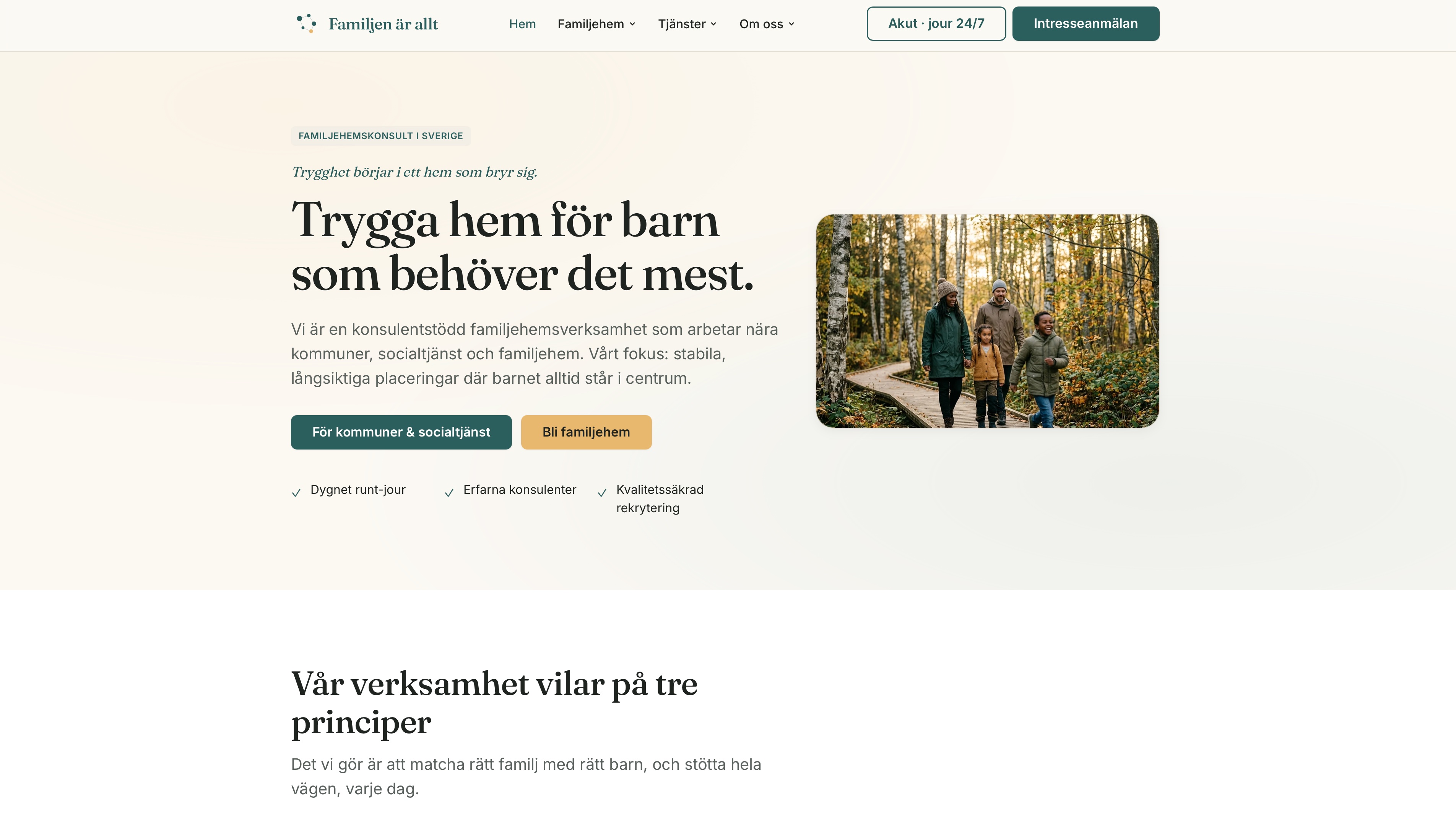 Skärmdump från Familjen är allt