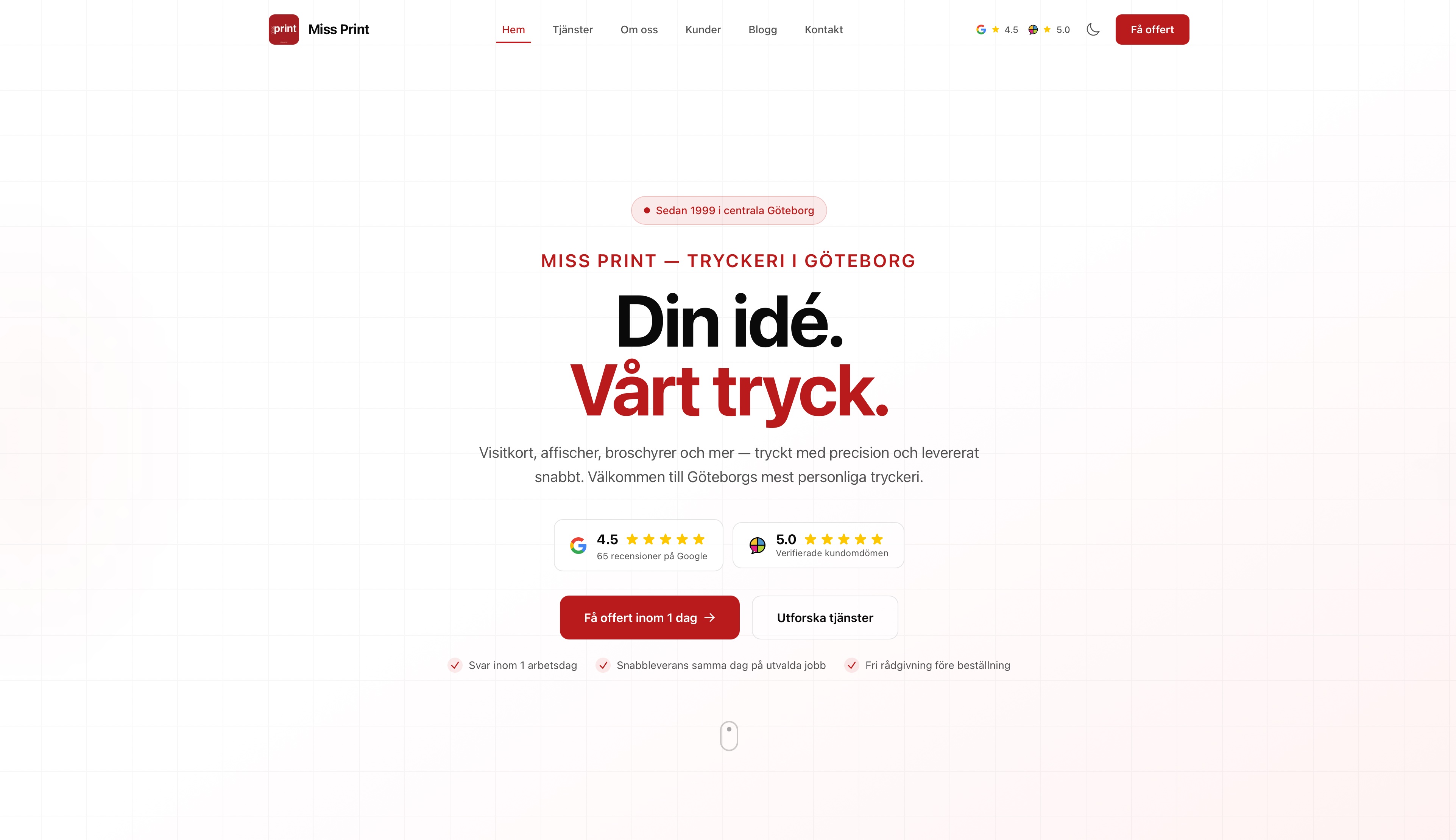 Skärmdump från Miss Print